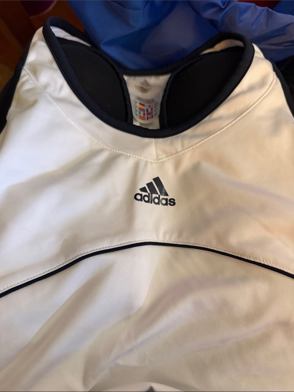 adidas White Tank with Black Trim and Logo (S)